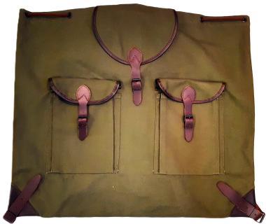 Hátizsák vízlepergetős vászon bőrrel + vérzsák 50x60cm